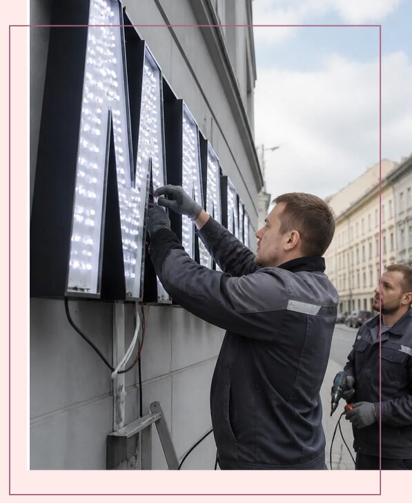 Изготовление и монтаж светодиодных LED вывесок в Осинниках