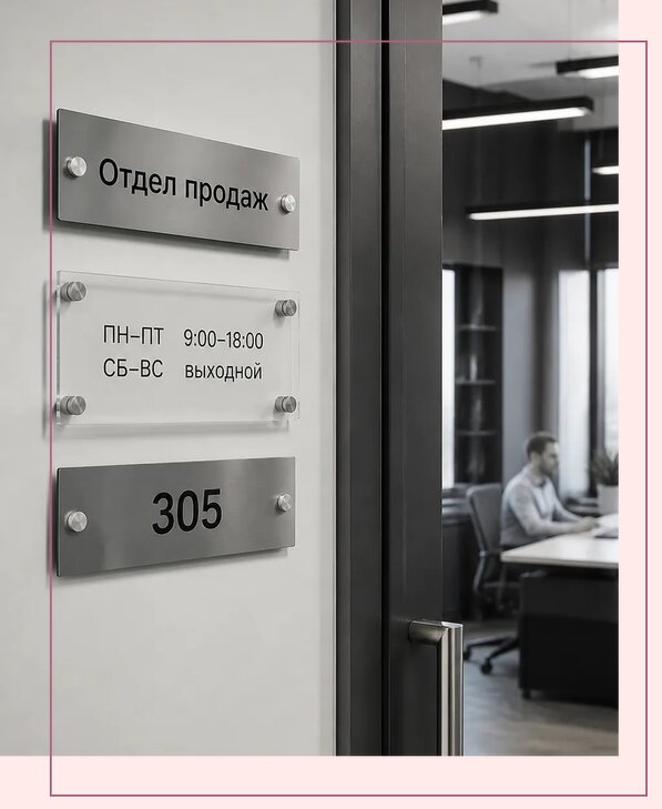 Офисные таблички на дверь в Осинниках по цене от 5023 р. | Аванза-Снн